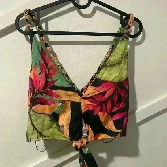 Zara tie front crop top floral size S - Picture 4 of 7